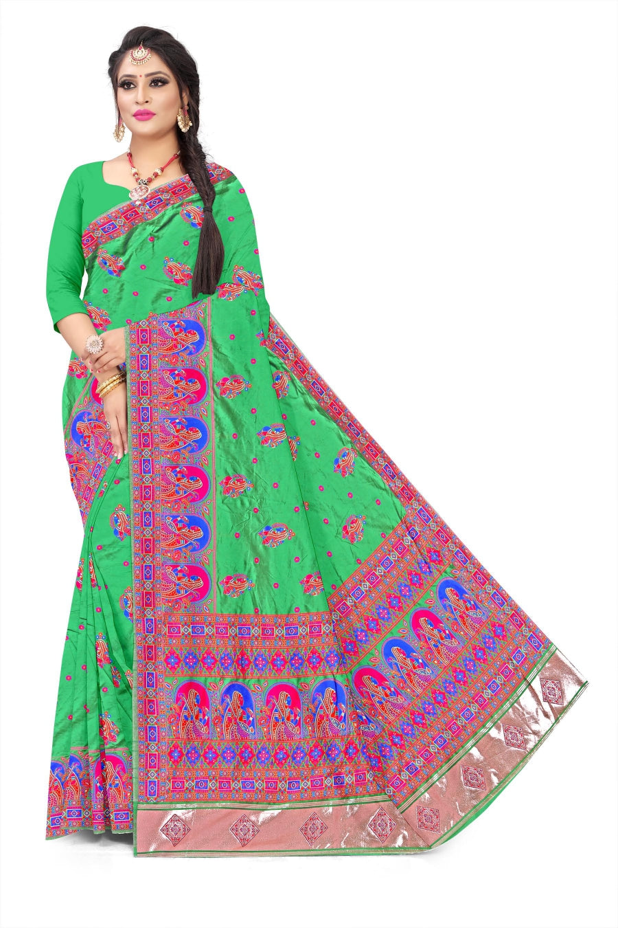 Jacquard Pashmina Kota Doll Print Elegant Sari for Festive and Casual Wear