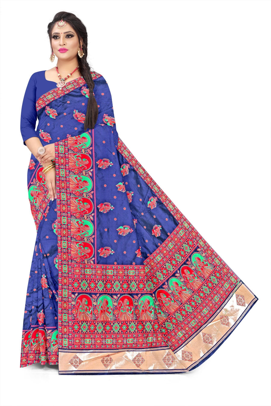 Jacquard Pashmina Kota Doll Print Elegant Sari for Festive and Casual Wear