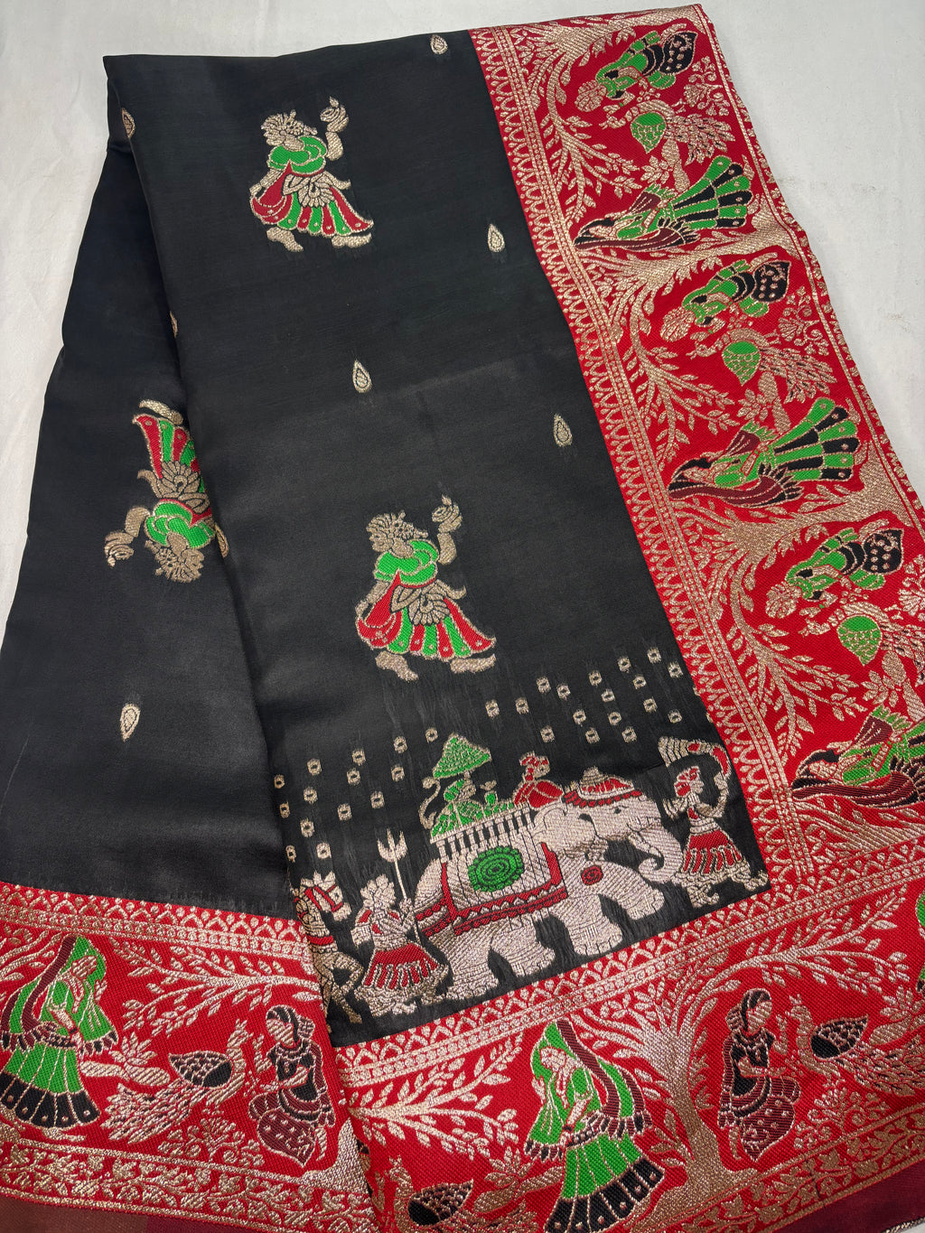 Jacquard Pashmina Baby Doll Print Woven Elegant Saree for Festive Wear