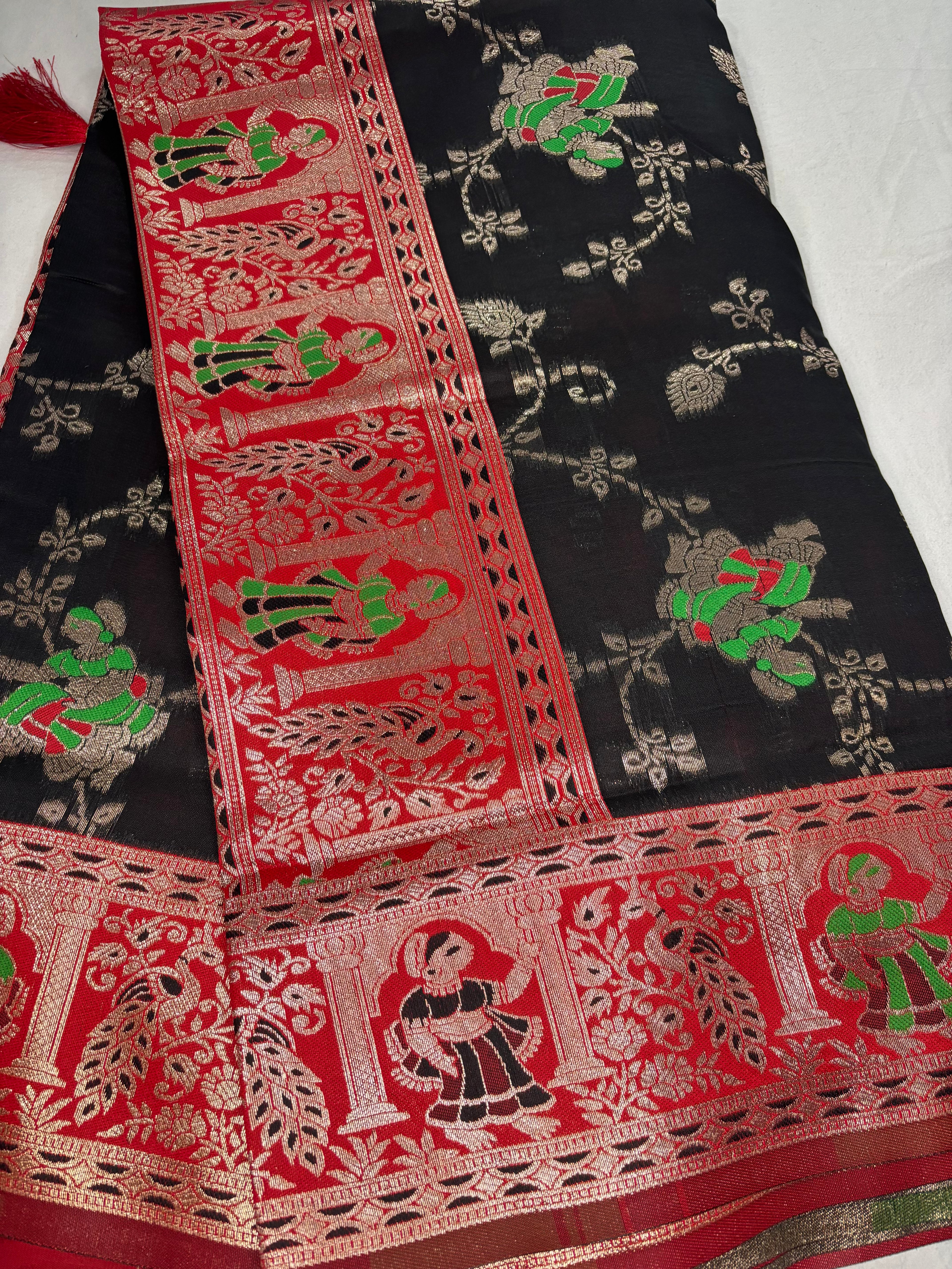 Jacquard Pashmina Floral Print Elegant Saree for Festive Wear