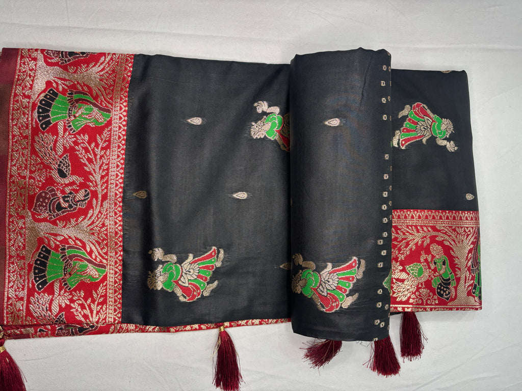 Jacquard Pashmina Butti Print Saree for Festive Wear