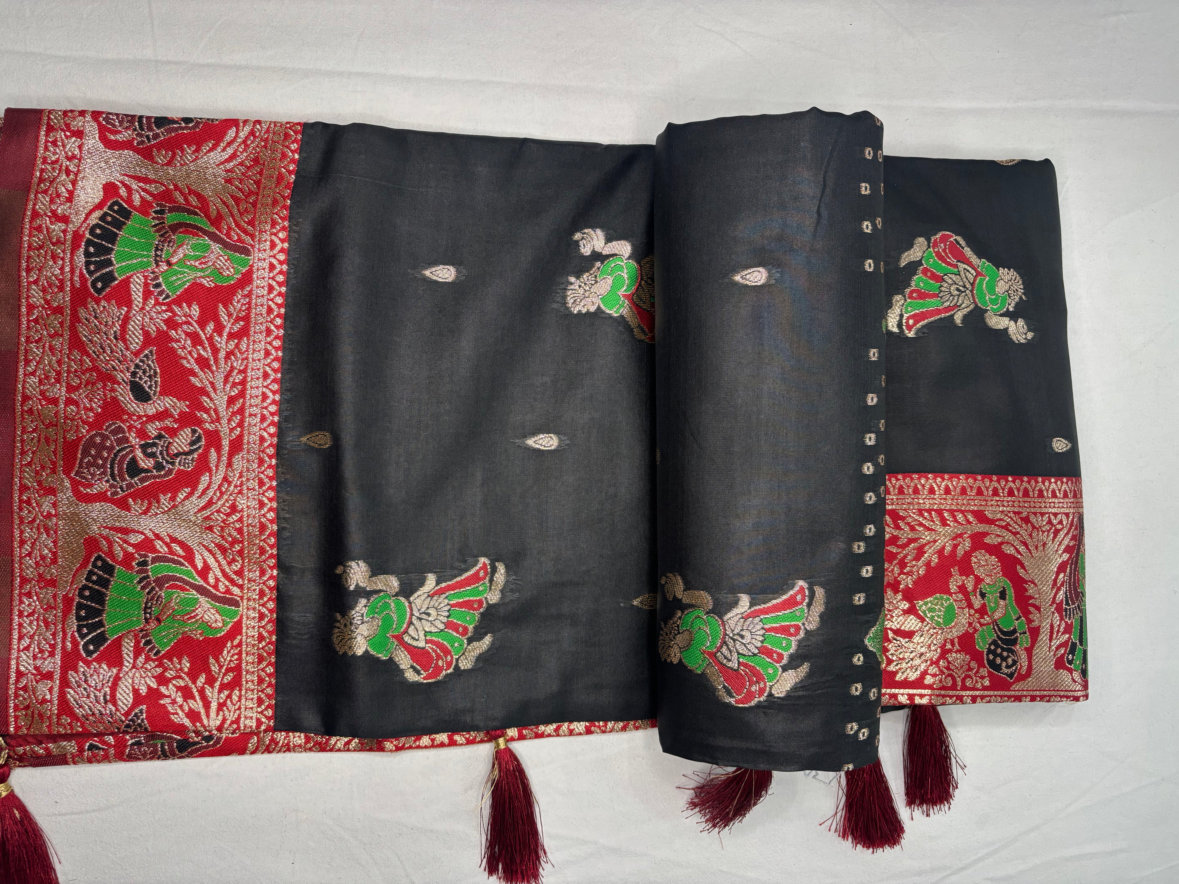 Jacquard Pashmina Butti Print Saree for Festive Wear