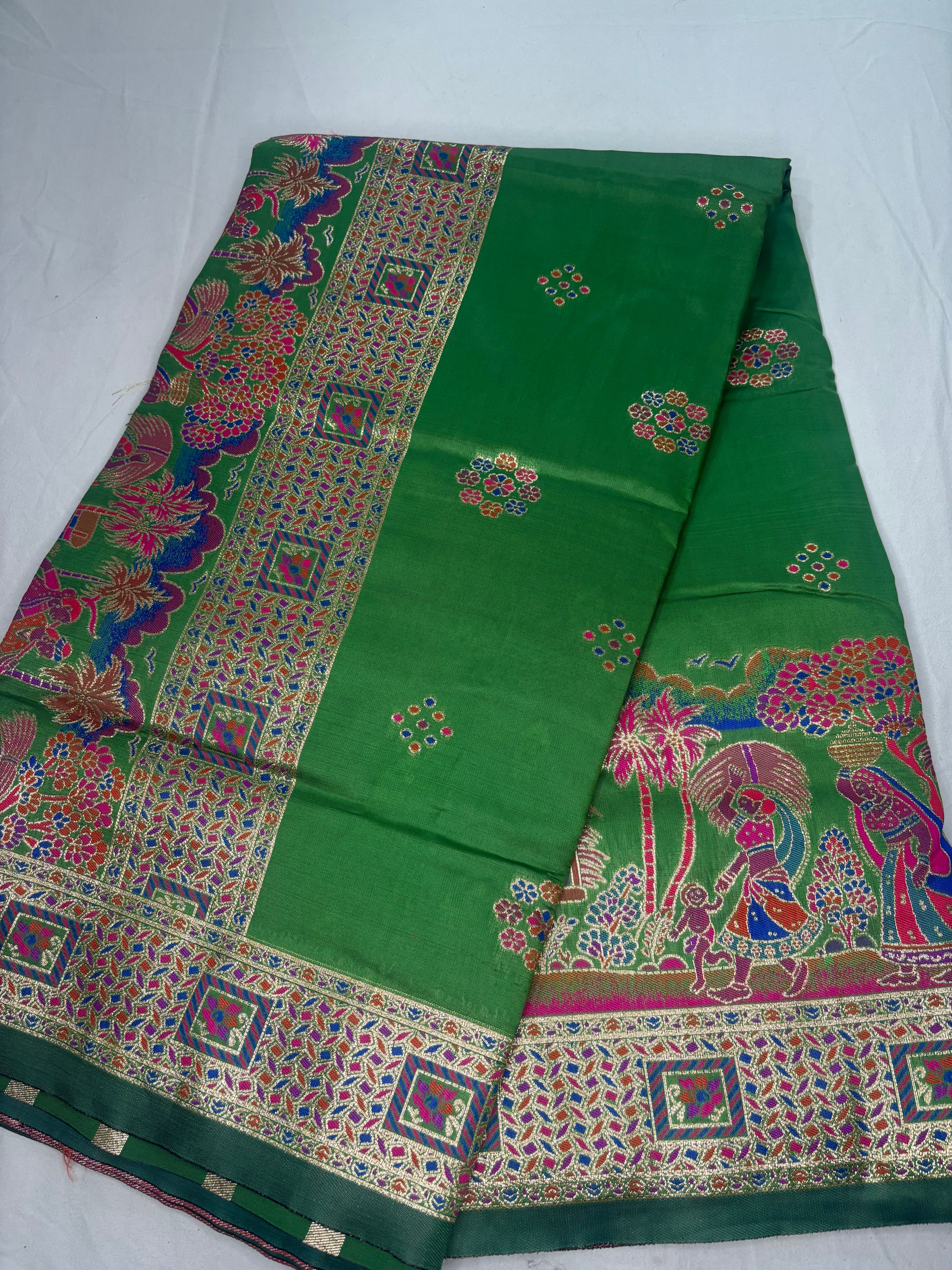 Jacquard Pashmina Floral and Leaves Print Elegant Saree for Festive Wear
