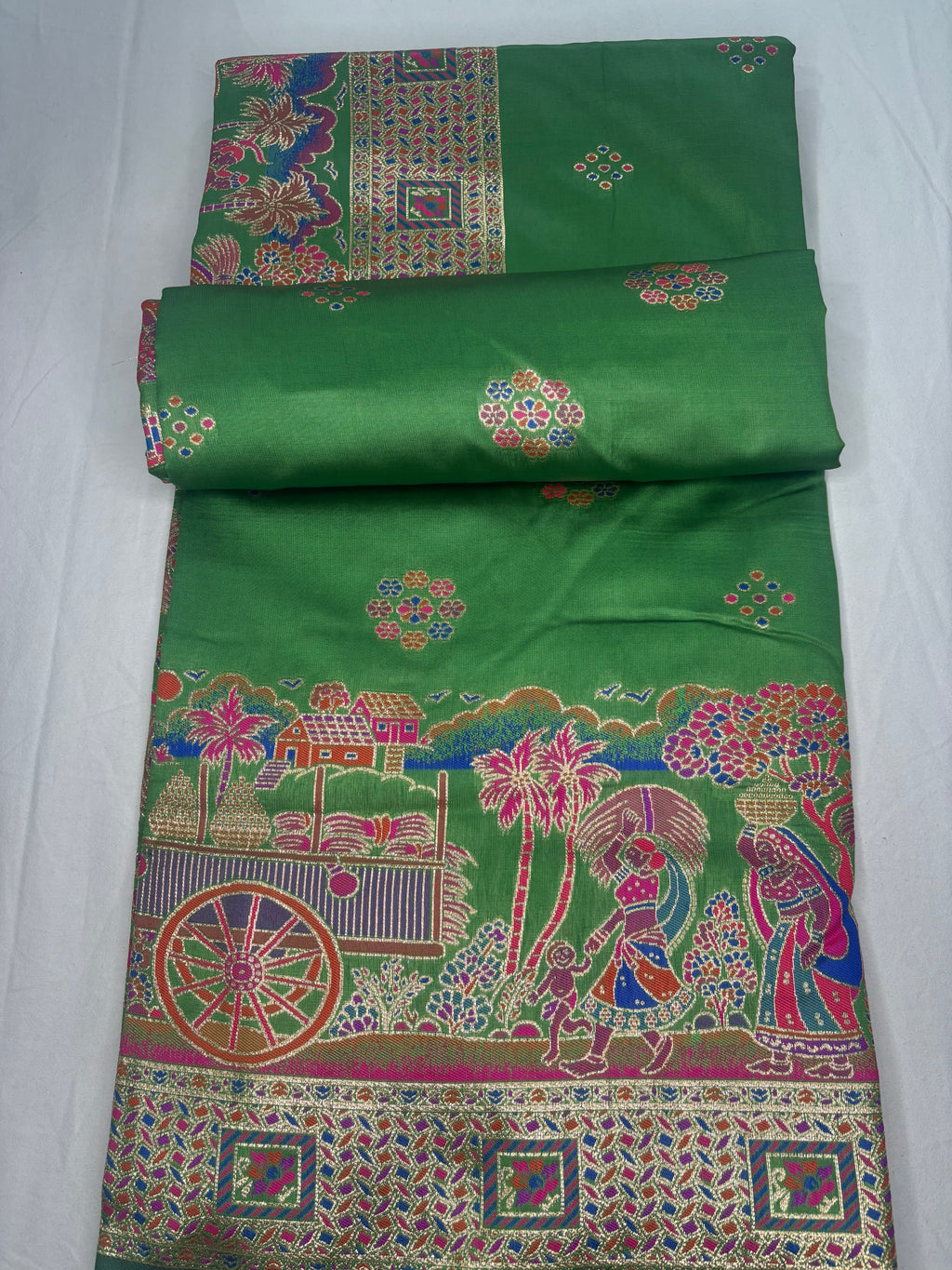 Jacquard Pashmina Floral and Leaves Print Elegant Saree for Festive Wear