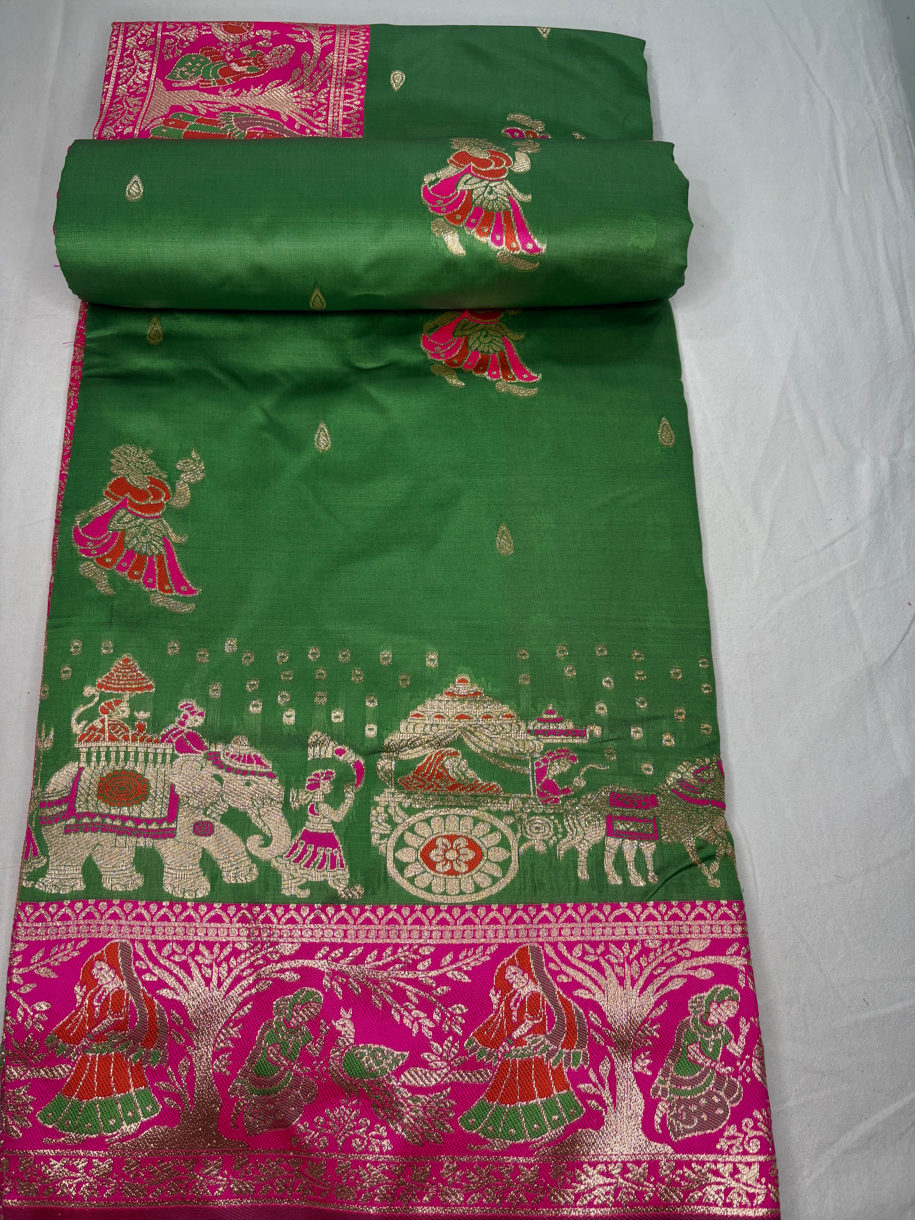 Jacquard Pashmina Baby Doll Print Woven Elegant Saree for Festive Wear