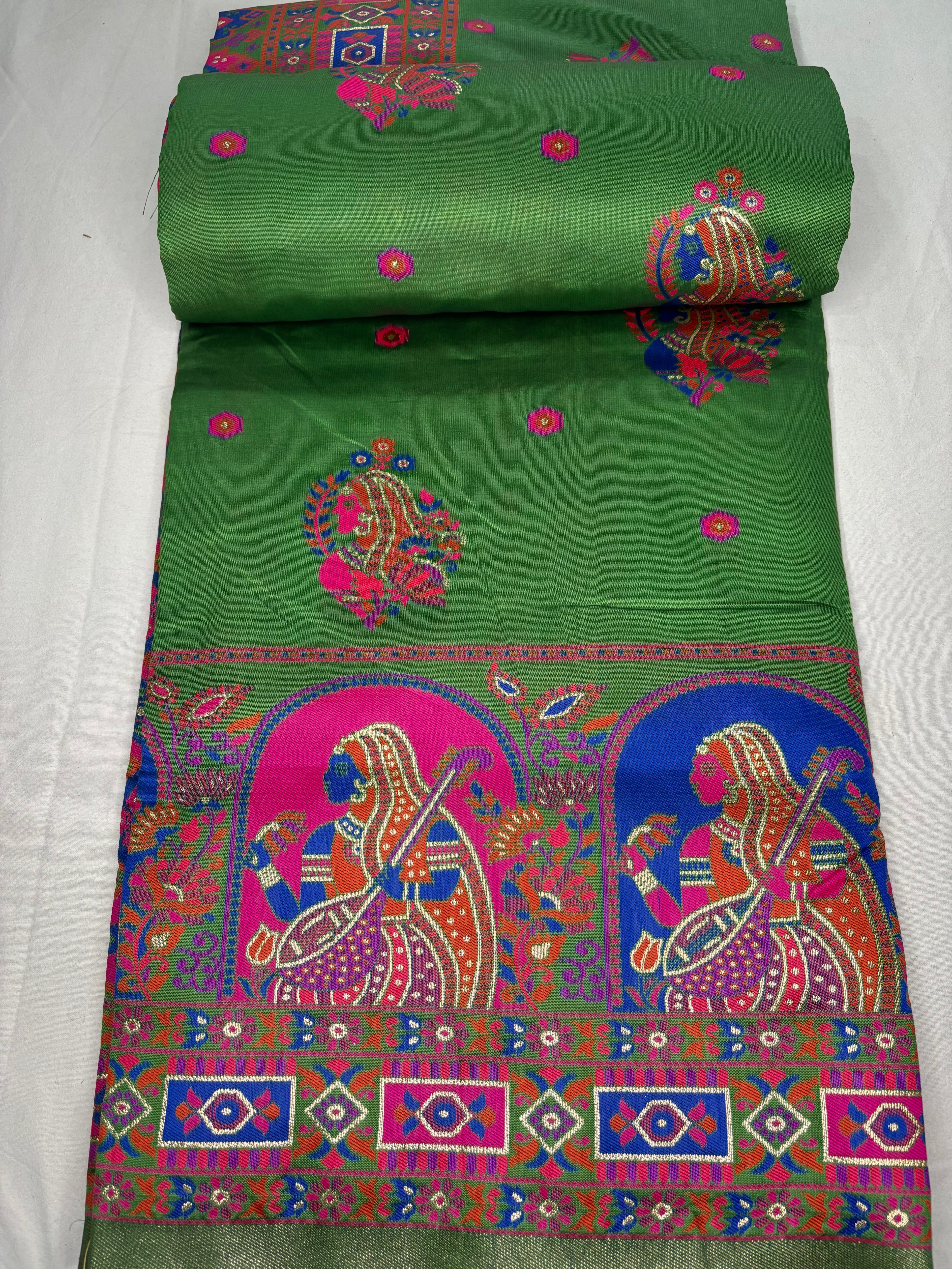 Jacquard Pashmina Kota Doll Print Elegant Sari for Festive and Casual Wear