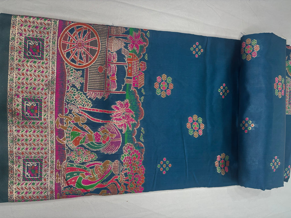 Jacquard Pashmina Floral and Leaves Print Elegant Saree for Festive Wear