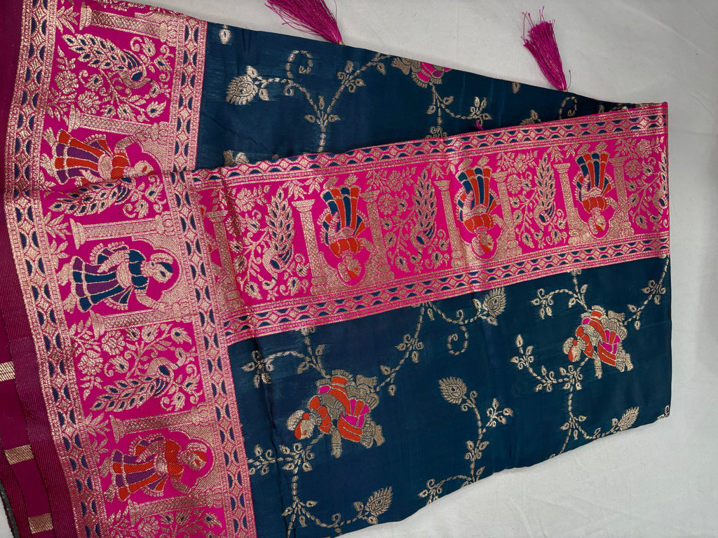 Jacquard Pashmina Floral Print Elegant Saree for Festive Wear