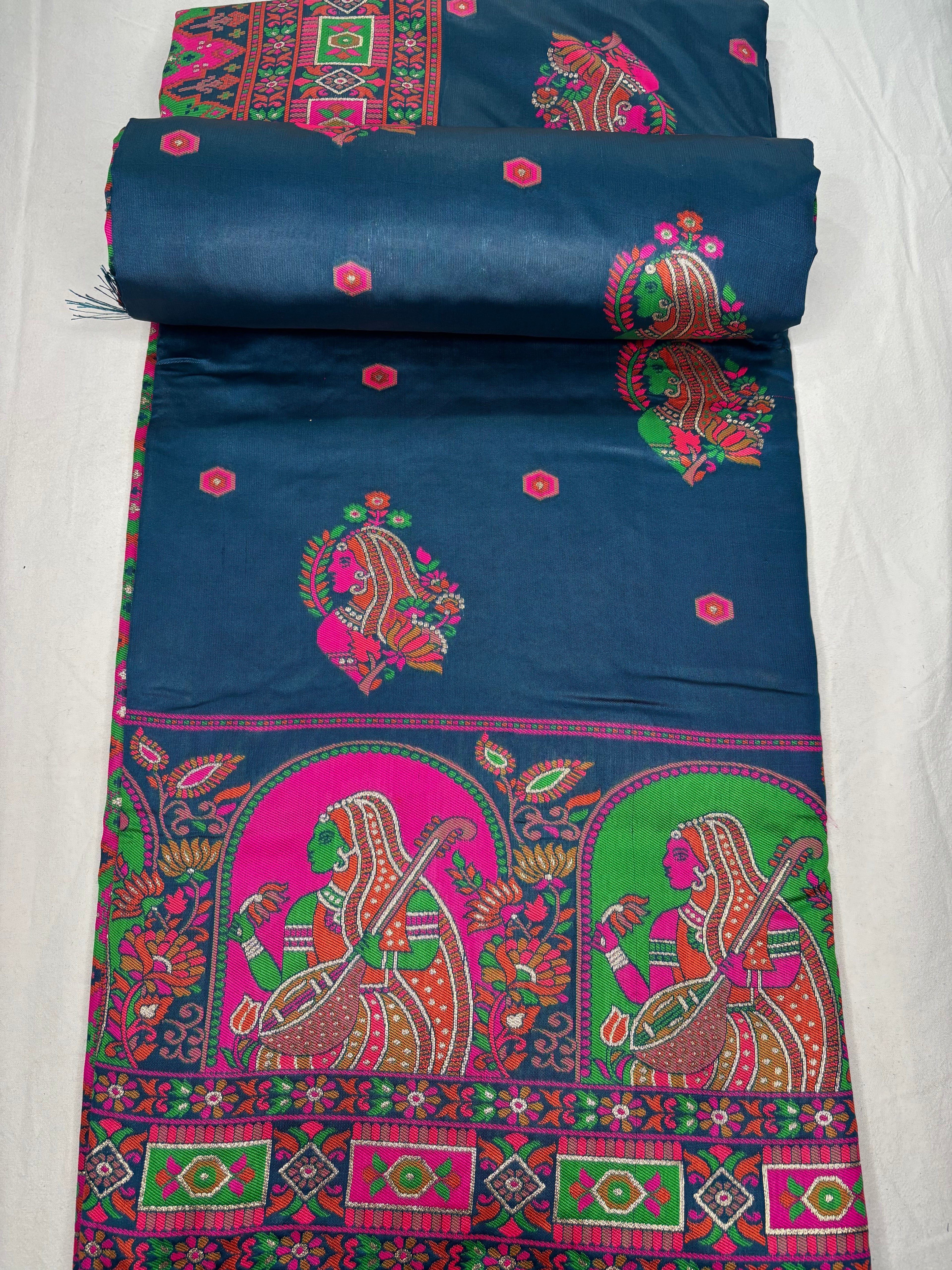 Jacquard Pashmina Kota Doll Print Elegant Sari for Festive and Casual Wear