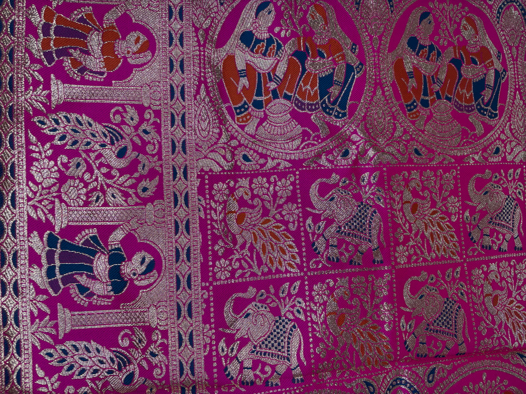 Jacquard Pashmina Floral Print Elegant Saree for Festive Wear