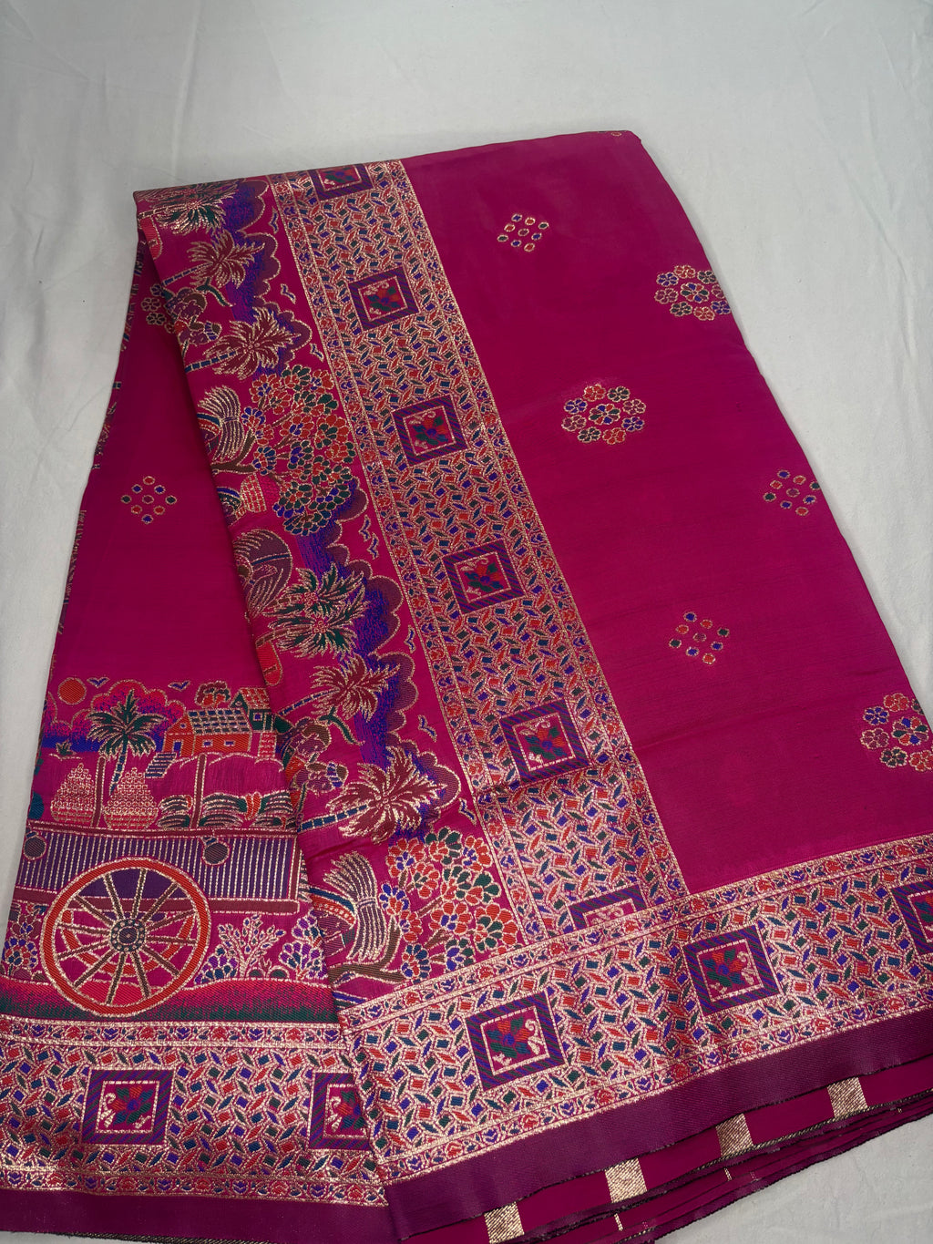 Jacquard Pashmina Floral and Leaves Print Elegant Saree for Festive Wear