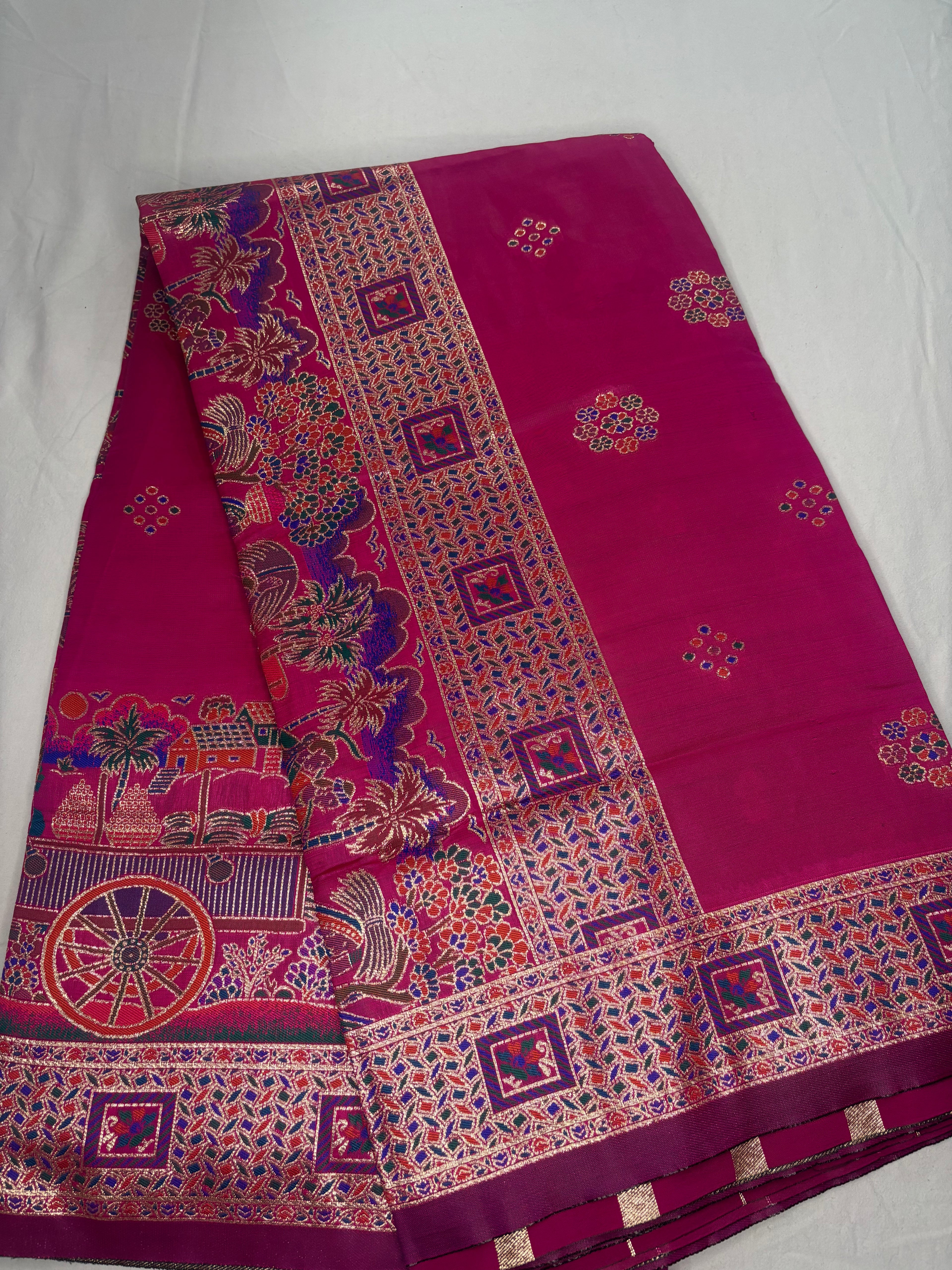 Jacquard Pashmina Floral and Leaves Print Elegant Saree for Festive Wear