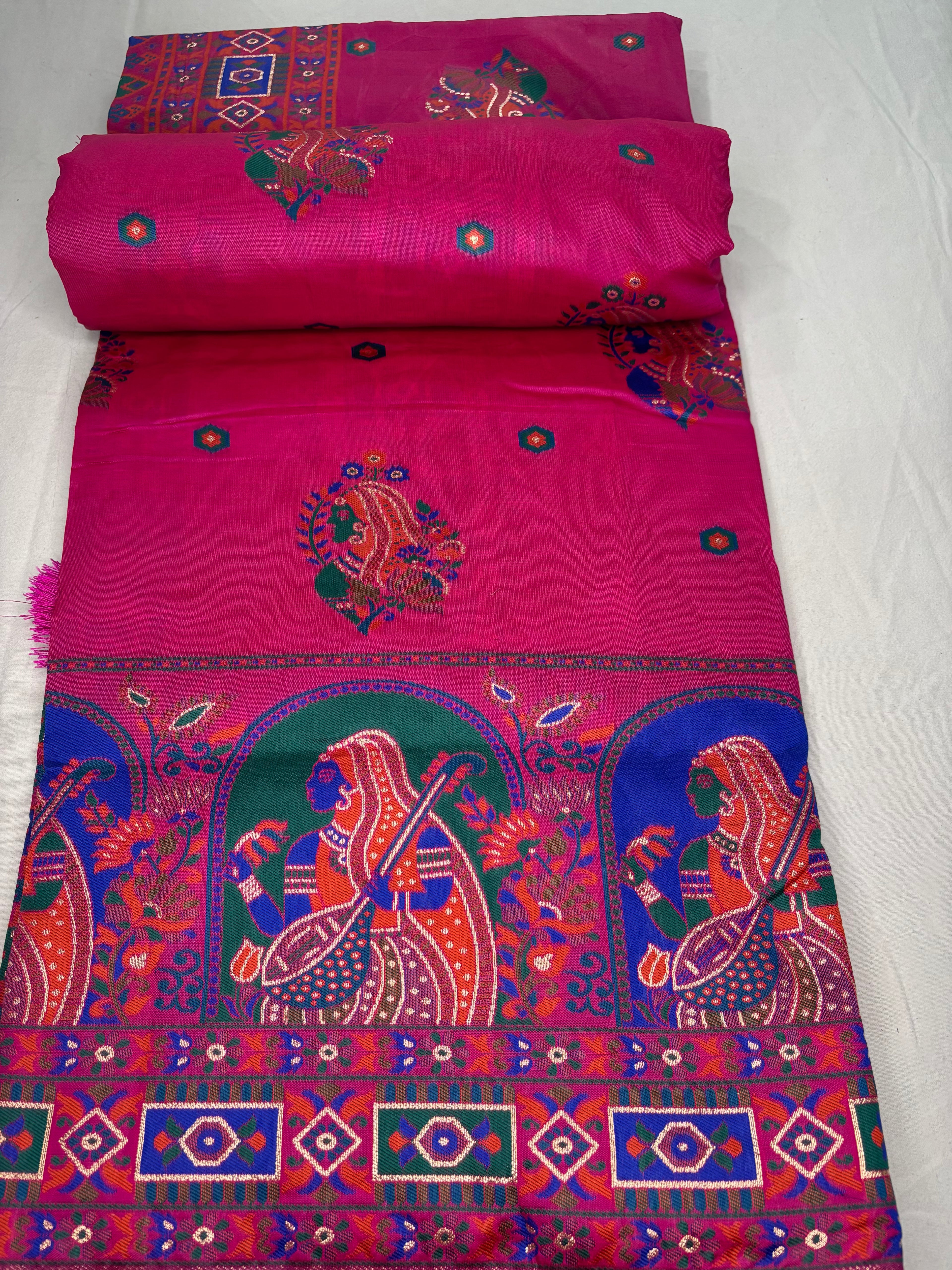 Jacquard Pashmina Kota Doll Print Elegant Sari for Festive and Casual Wear