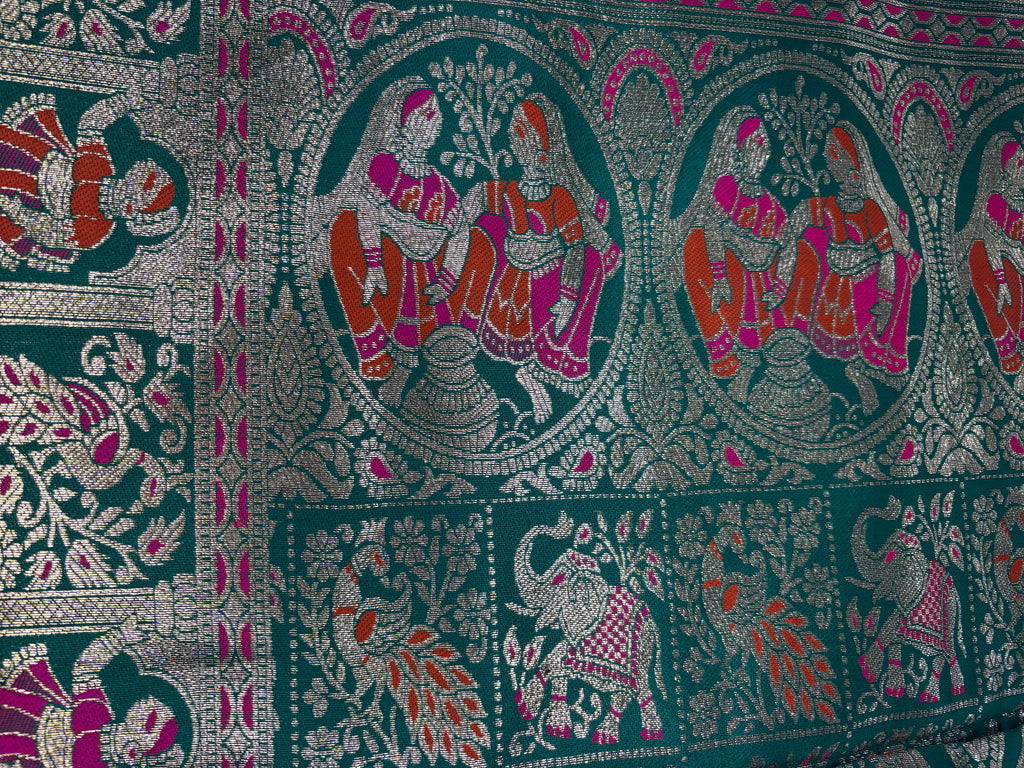Jacquard Pashmina Floral Print Elegant Saree for Festive Wear