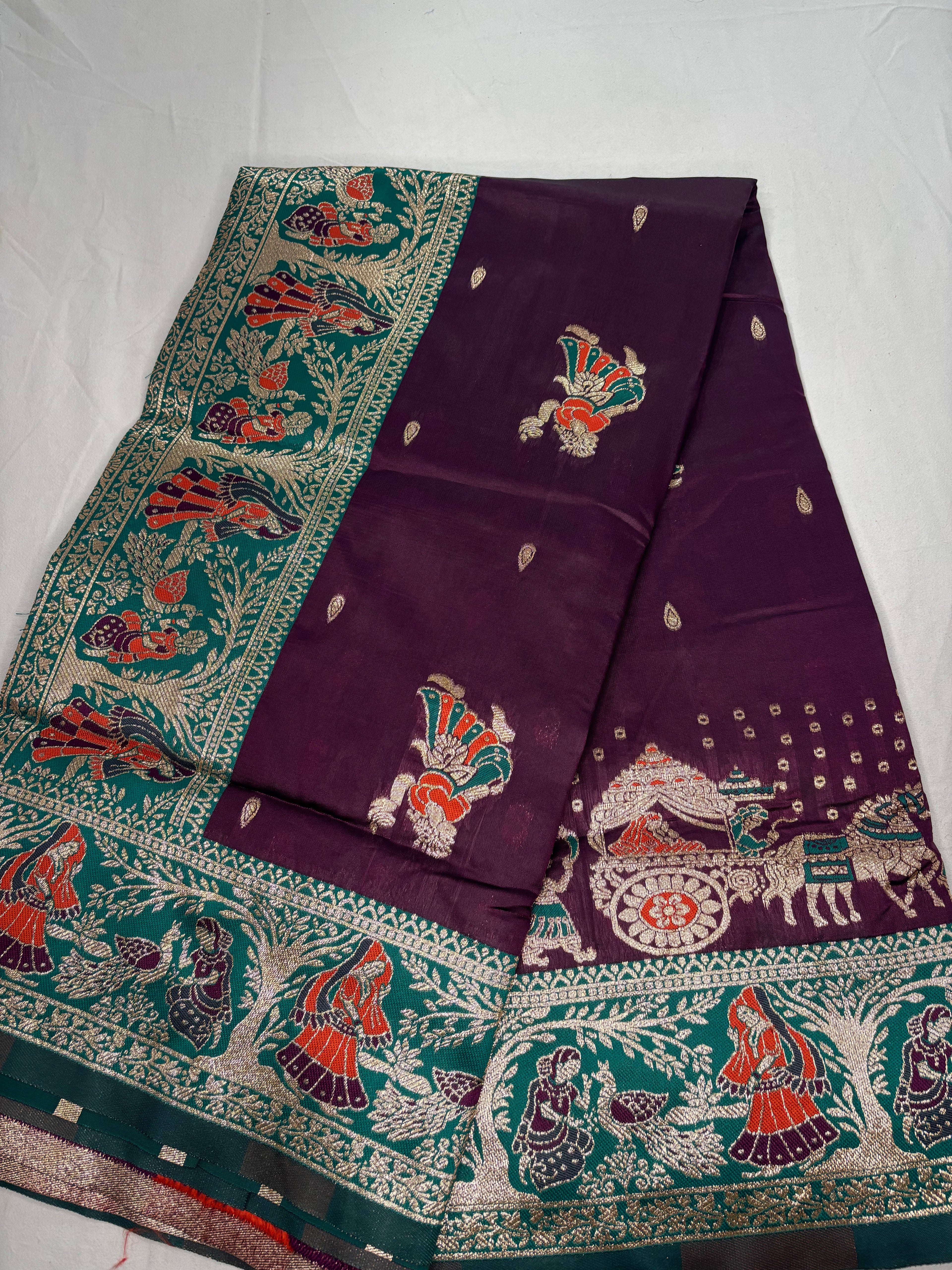 Jacquard Pashmina Baby Doll Print Woven Elegant Saree for Festive Wear