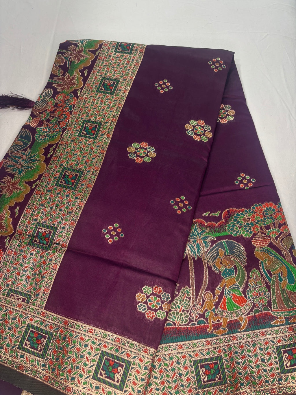 Jacquard Pashmina Floral and Leaves Print Elegant Saree for Festive Wear