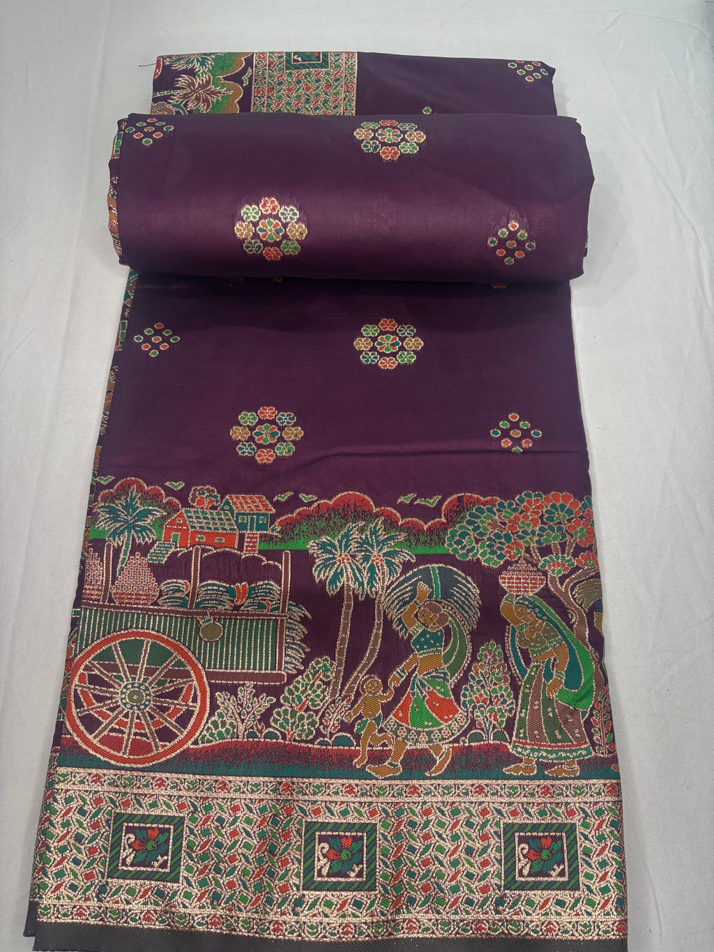 Jacquard Pashmina Floral and Leaves Print Elegant Saree for Festive Wear