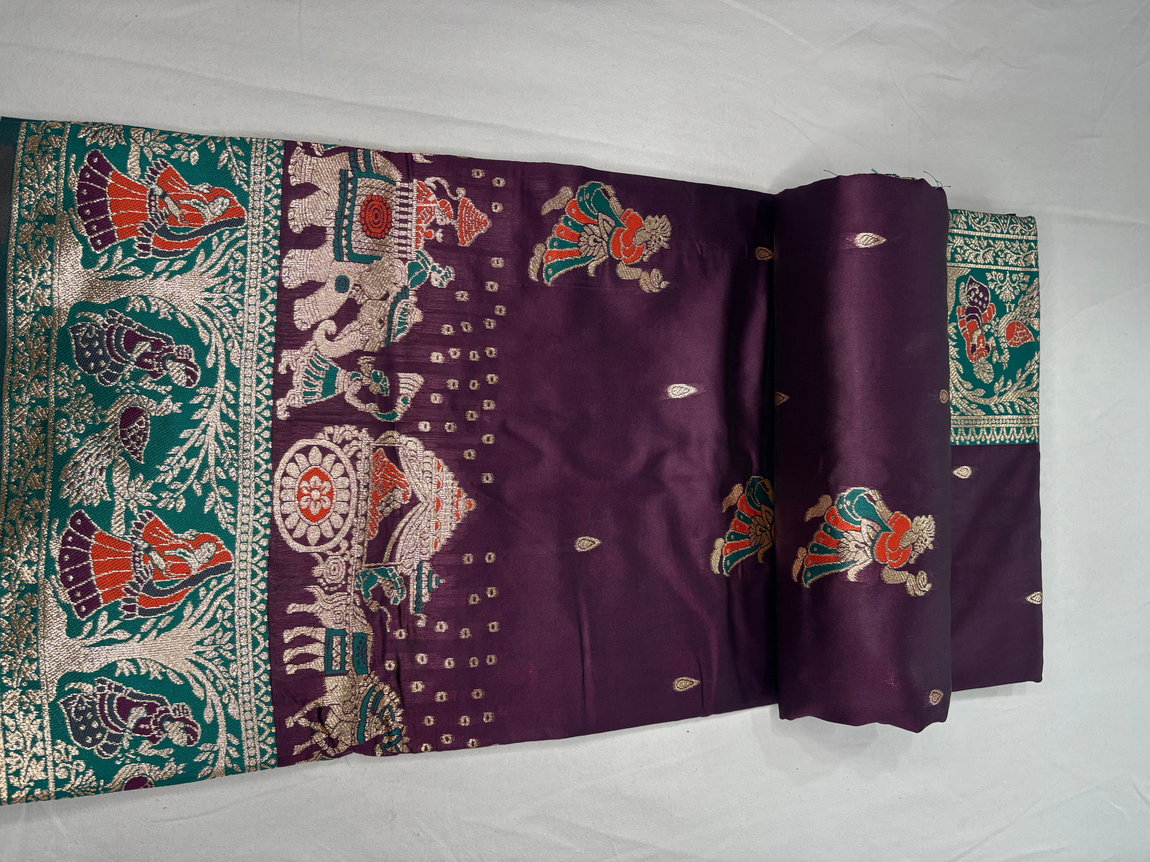 Jacquard Pashmina Baby Doll Print Woven Elegant Saree for Festive Wear