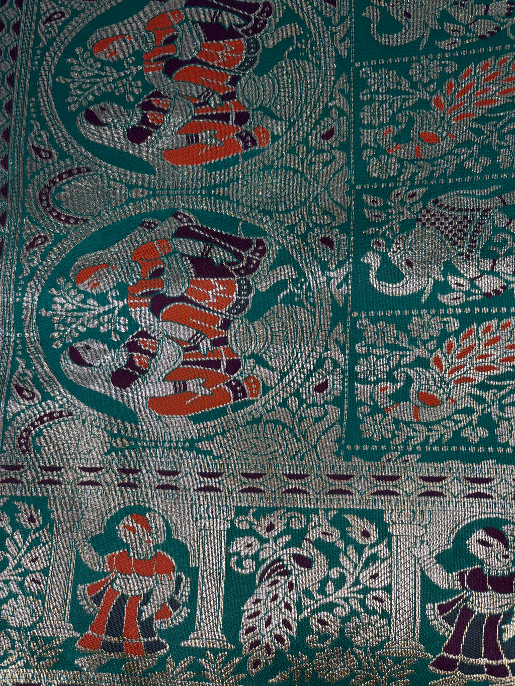Jacquard Pashmina Floral Print Elegant Saree for Festive Wear