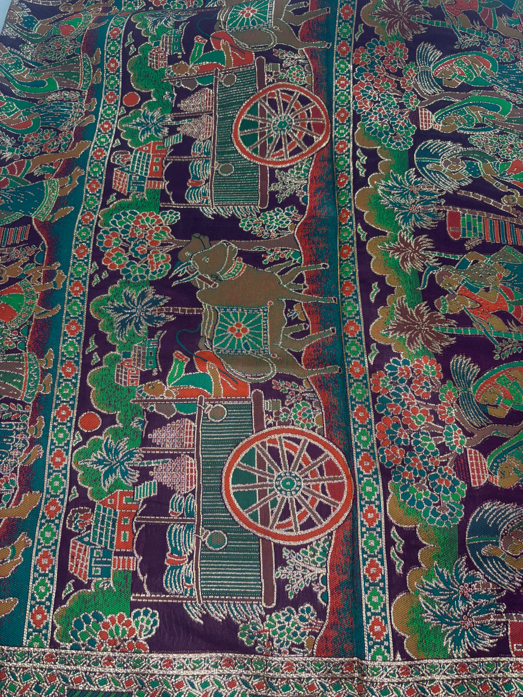 Jacquard Pashmina Floral and Leaves Print Elegant Saree for Festive Wear