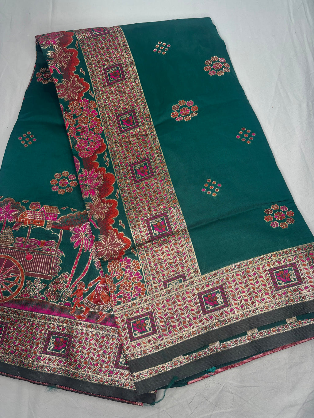 Jacquard Pashmina Floral and Leaves Print Elegant Saree for Festive Wear