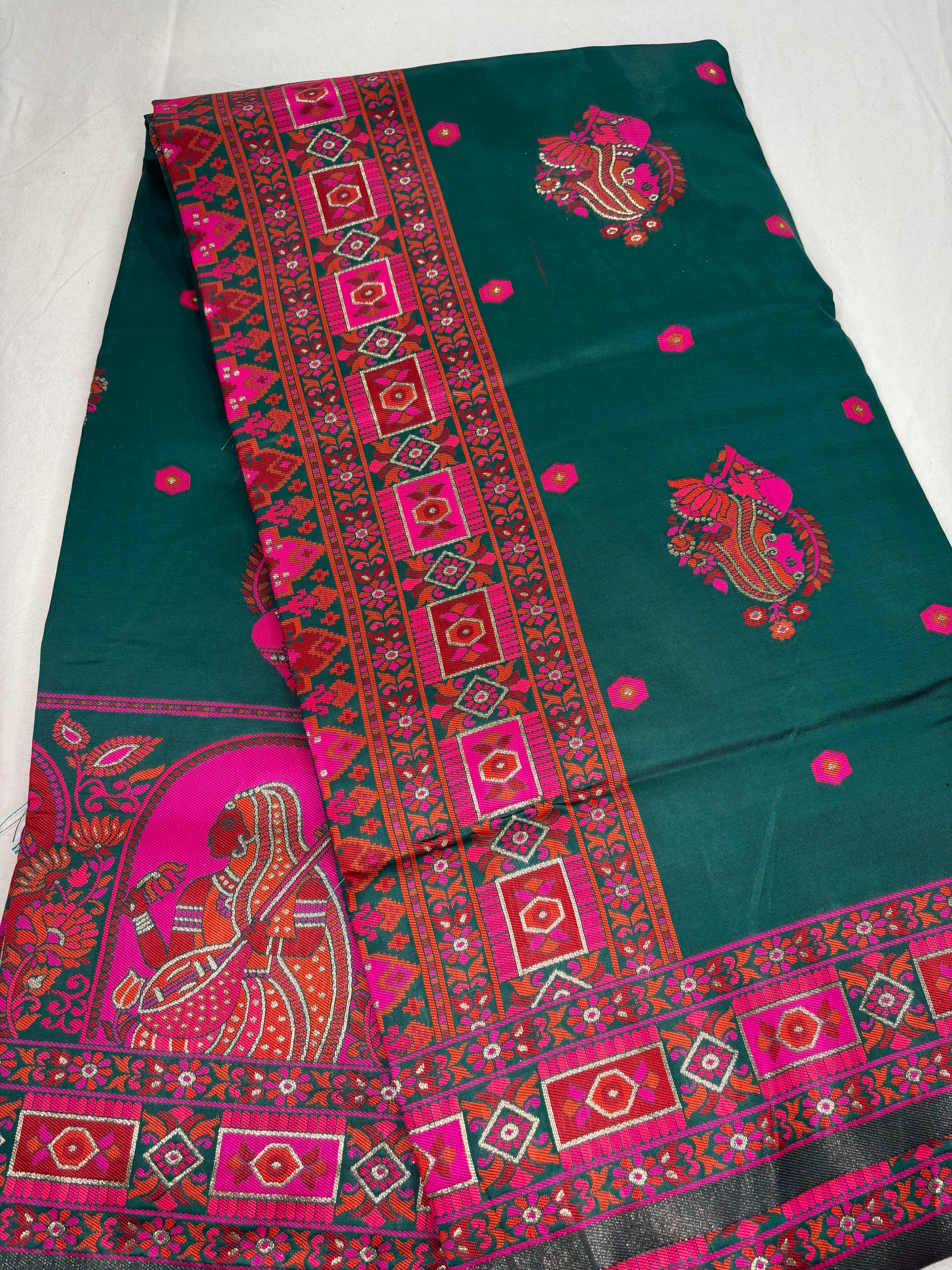 Jacquard Pashmina Kota Doll Print Elegant Sari for Festive and Casual Wear