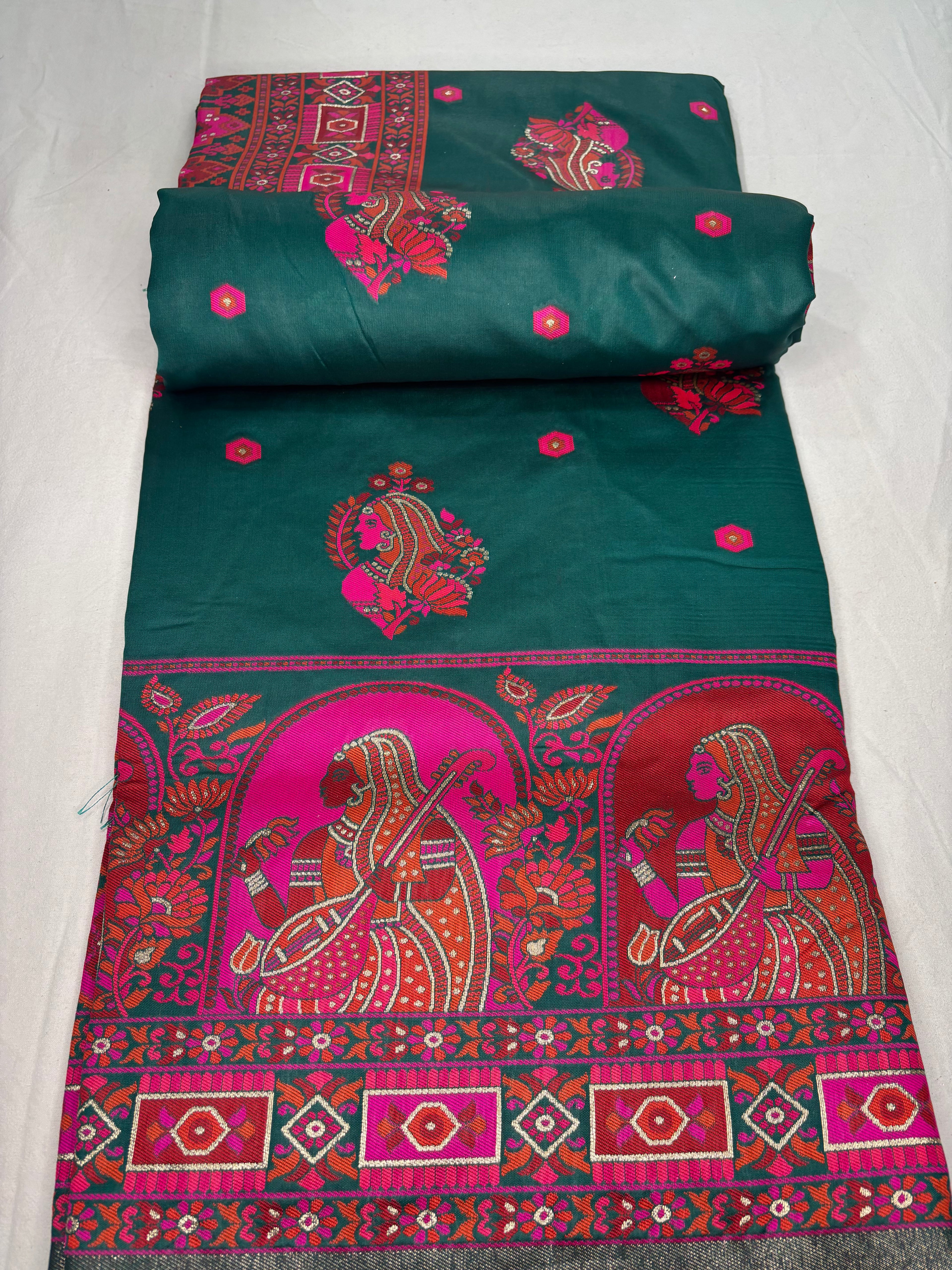 Jacquard Pashmina Kota Doll Print Elegant Sari for Festive and Casual Wear