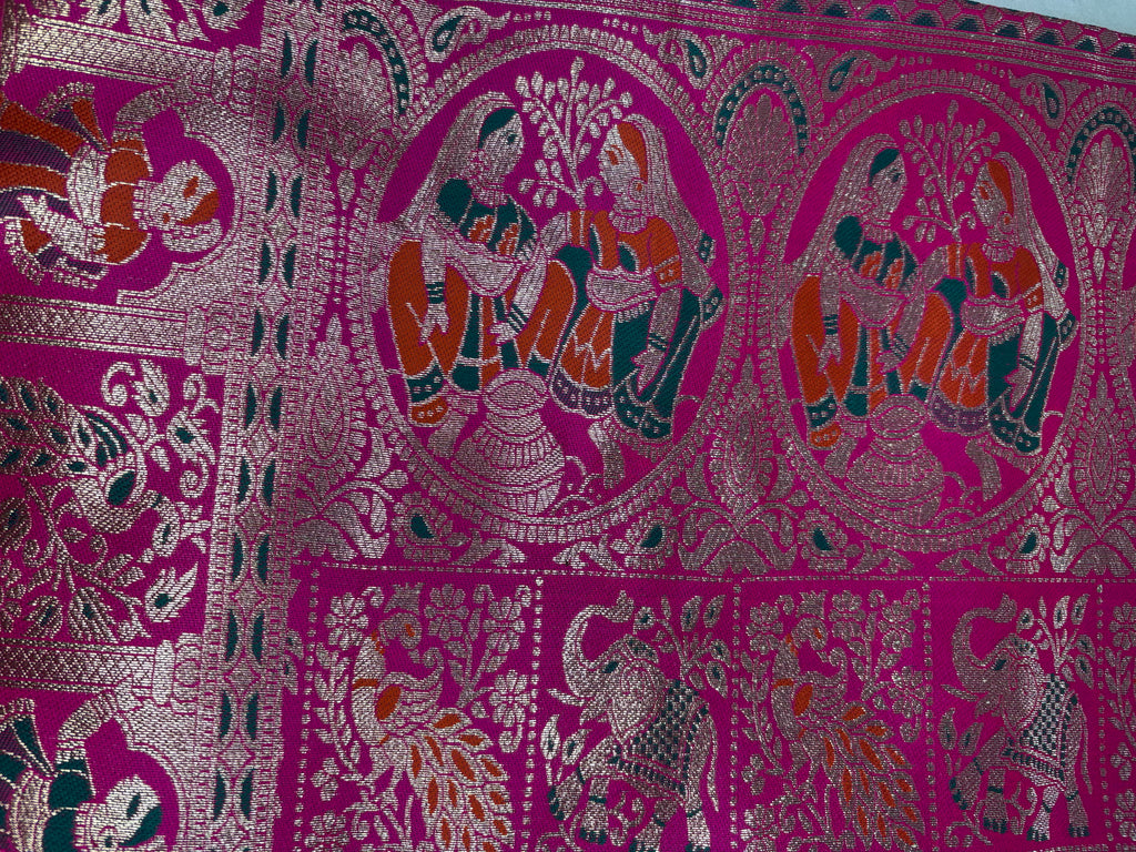 Jacquard Pashmina Floral Print Elegant Saree for Festive Wear