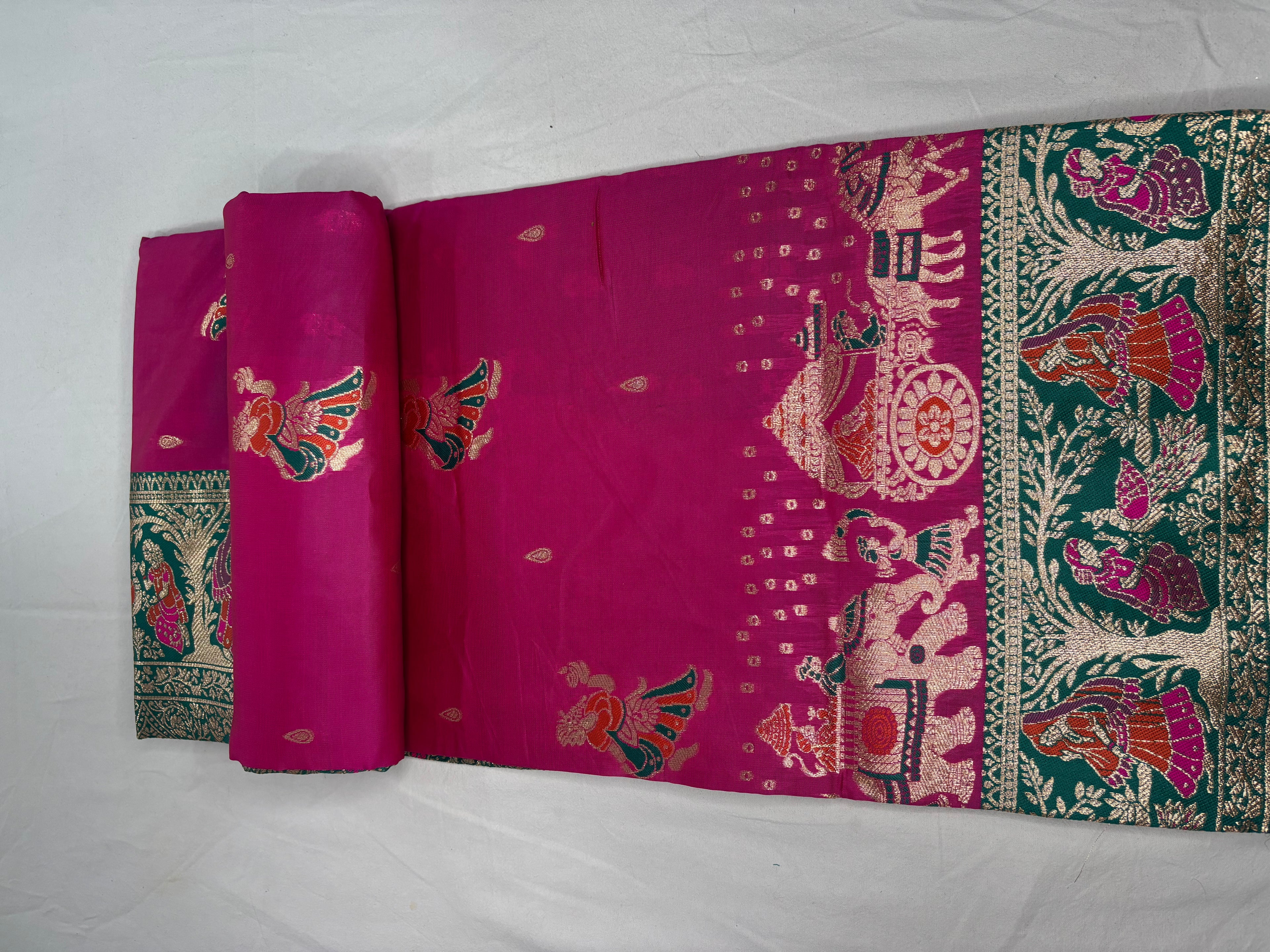 Jacquard Pashmina Baby Doll Print Woven Elegant Saree for Festive Wear